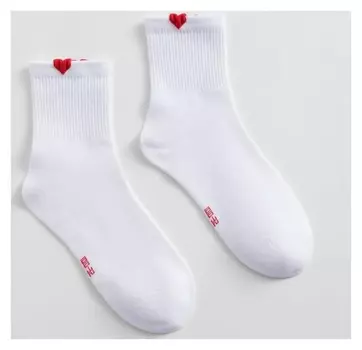 Носки женские Minaku «Сердечки», цвет белый, размер 36-39 (23-25 см)