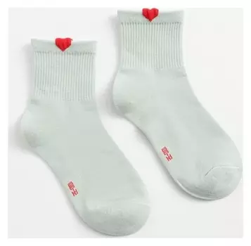 Носки женские Minaku «Сердечки», цвет мятный, размер 36-39 (23-25 см)