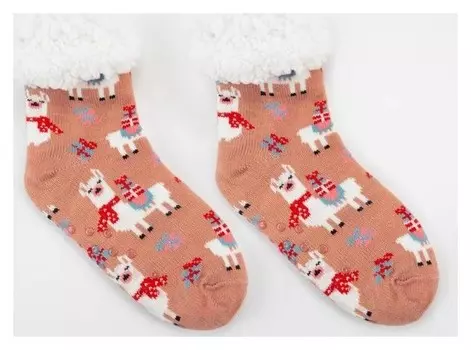 Носки женские с мехом внутри ламы цвет розовый, р-р 23-25 (Р-р обуви 36-40)