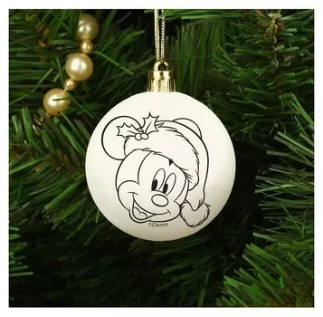 Новогоднее елочное украшение под раскраску микки маус, размер шара 5,5 см