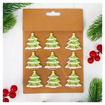 Новогодний декор-наклейки "Зимнее дерево", набор 9 шт.