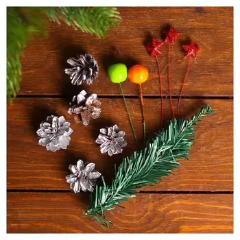 Новогодний декор «Праздничный наборчик» серебряный