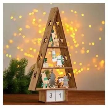 Новогодний декор с подсветкой «Новогодняя ёлочка и календарь»