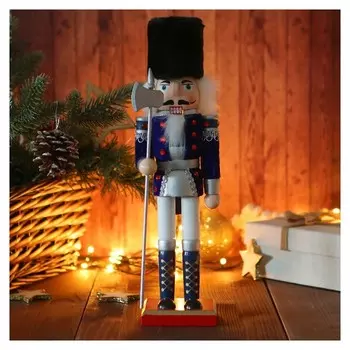 Новогодний декор "Щелкунчик" синий жакет