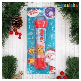 Новогодний микрофон «Новогодняя сказка», световые и звуковые эффекты, цвет красный