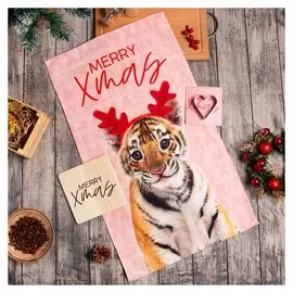 Новогодний подарочный набор кухонный Merry Xmas подставка, полотенце, формочка