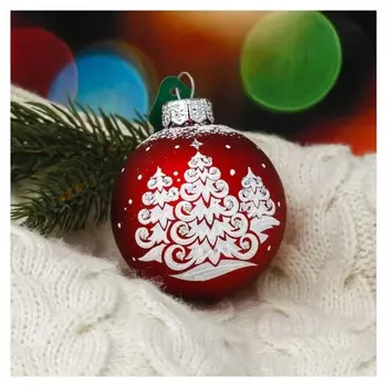 Новогодний шар ручной работы "Снежный лес"