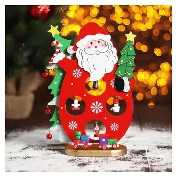 Новогодний сувенир «Дед мороз и ёлки», 7х16,5х26,5 см