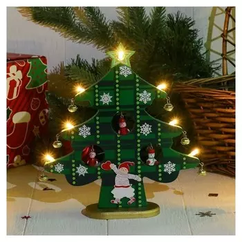 Новогодний сувенир "Ёлочка с подсветкой", зеленая