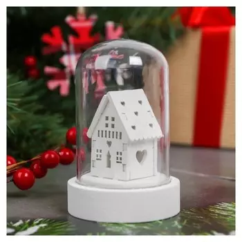 Новогодний сувенир с подсветкой "Зимний домик"