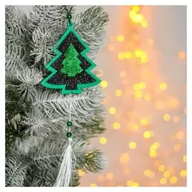 Новогодняя подвеска на ёлку «Ёлка» с хвостиком 10,5х9,5х0,4 см