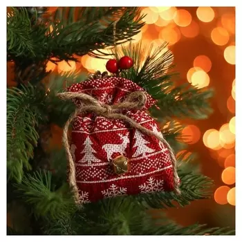 Новогодняя подвеска на ёлку «Мешочек с подарками», 8х9 см