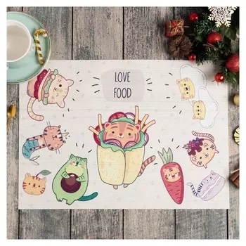Новогодняя салфетка на стол Love Food пвх, 40х29 см