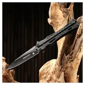 Нож-бабочка "Шершень" черный, сталь - 420, рукоять - сталь, 21 см 7560191