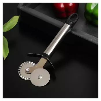 Нож для пиццы и теста доляна «Помощник», 18 см, двойной