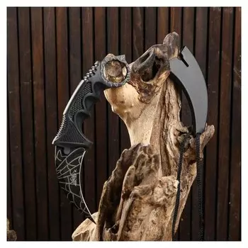 Нож-керамбит черная паутина 19см, клинок 9см