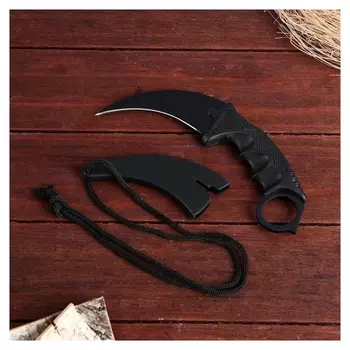 Нож-керамбит нескладной черный, клинок 9,5см