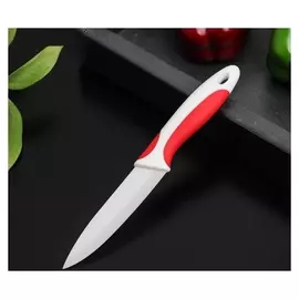 Нож керамический доляна «Умелец», лезвие 10 см, цвет красный