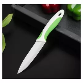 Нож керамический доляна «Умелец», лезвие 10 см, цвет зелёный