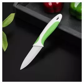 Нож керамический доляна «Умелец», лезвие 7 см, цвет зелёный