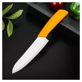 Нож керамический «Симпл», лезвие 15 см, ручка Soft Touch, цвет оранжевый