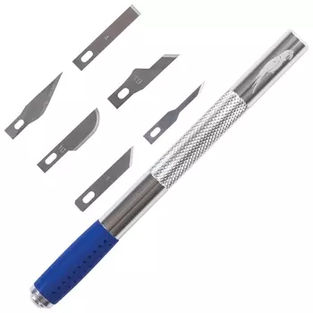 Нож макетный остров сокровищ, 6 разновидностей лезвий, металл, пластиковый футляр, 237161