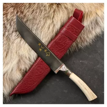 Нож пчак шархон - средний, косуля, гарда гравировка, шх15