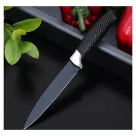 Нож с антиналипающим покрытием доляна «Супер-блэк», лезвие 13 см, цвет чёрный