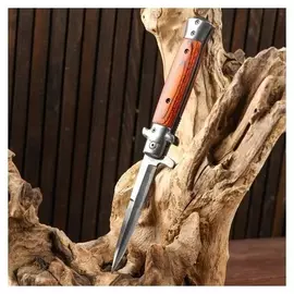 Нож складной полуавтоматический, ручка под дерево, 22,5см, клинок 9,5см