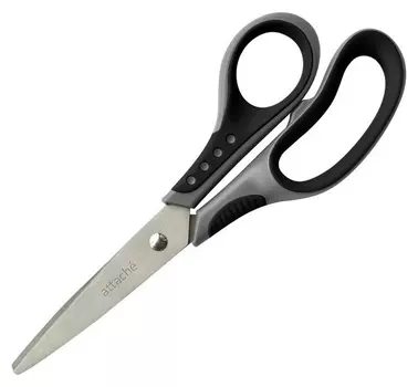 Ножницы Attache Graphite 195 мм с пласт.прорез.анатом.руч.чёр./сер.цв