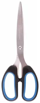 Ножницы Brauberg "Classic+", 205 мм, черно-синие, классической формы, резиновые вставки, 236449