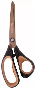 Ножницы Brauberg "Heavy Duty", 210 мм, суперпрочные, титановое покрытие, 2-х сторонняя заточка, 236790