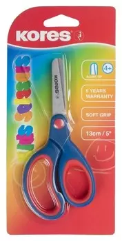 Ножницы детские Kores Softgrip 13 см с пласт. прорезин. ассимитр. ручками