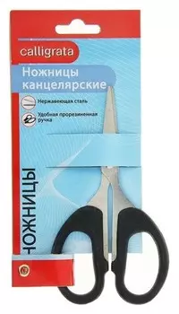 Ножницы канцелярские, 12 см, «Офис», пластиковые ручки, европодвес