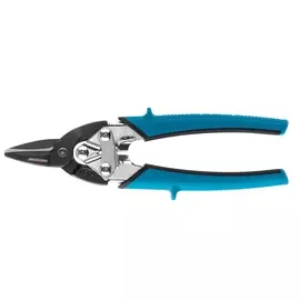 Ножницы по металлу "Piranha", 190 мм, прямой рез, сталь сrm, двухкомпонентные рукоятки