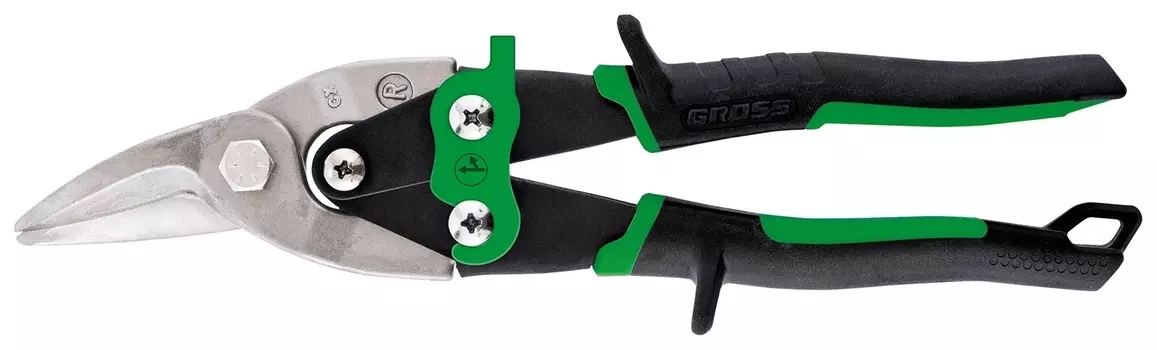 Ножницы по металлу "Piranha", 250 мм, прямой и правый рез, сталь сrmo, двухкомпонентные рукоятки