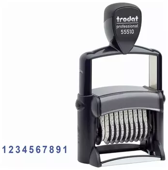 Нумератор металлический 10-разрядный, оттиск 47х5 мм, синий, Trodat 55510