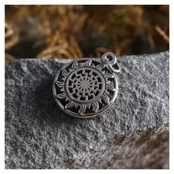 Оберег "Черное солнце", металл пьютер, художественное литье