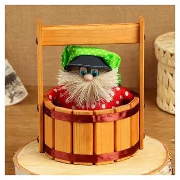 Оберег - домовой "Квашаня в бочке", H = 19 см, D = 15 см