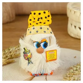 Оберег «Домовой с самоваром», 12 см