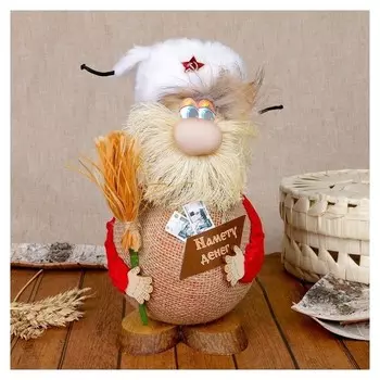 Оберег «Домовой солдат», с метлой, 25 см