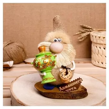 Оберег «Домовой стёпа», с самоваром, 16 см