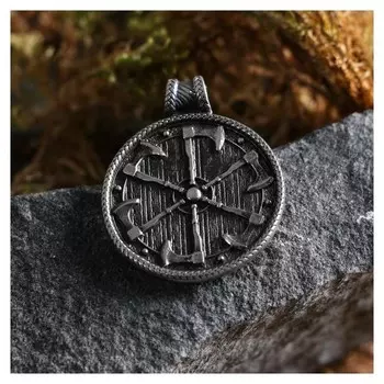 Оберег "Коловрат с секирами", металл пьютер, художественное литье