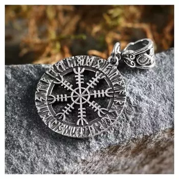 Оберег "Крест непобедимости, шлем ужаса", металл пьютер, художественное литье