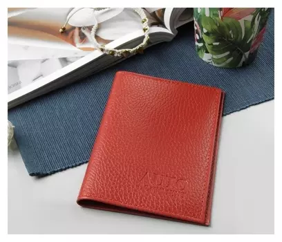 Обложка для автодокументов, флотер, цвет красный