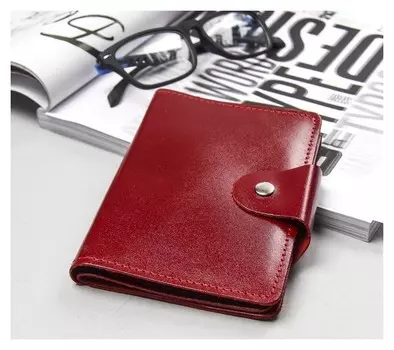 Обложка для автодокументов и паспорта, гладкий, цвет красный