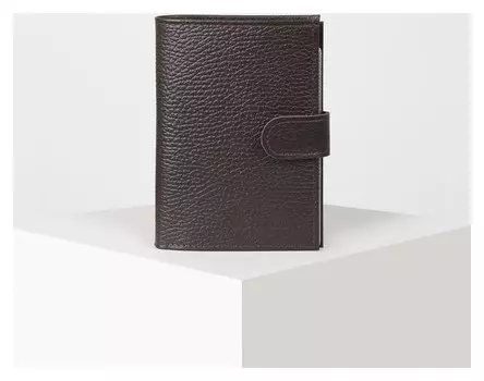 Обложка для автодокументов и паспорта, отдел для купюр, 5 карманов для карт, флотер, цвет тёмно-коричневый