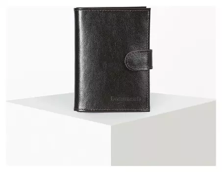 Обложка для автодокументов и паспорта, отдел для купюр, 5 карманов для карт, матовый, цвет коричневый