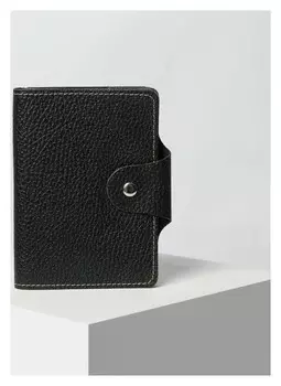 Обложка для автодокументов и паспорта с кнопкой цвет чёрный