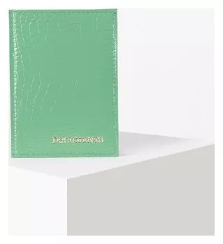 Обложка для автодокументов, крокодил, цвет светло-зелёный